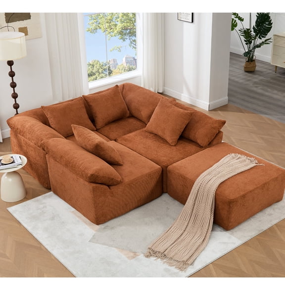 Orange, Soft Seat Plushness - Premium Soft Comfort - Relaxing Corner - Cloud - like Seating Experience