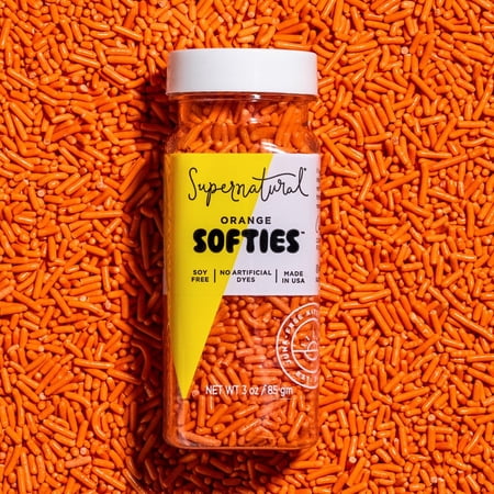 Orange Softies Natural Sprinkles by Supernatural, USA Made, Dye-Free, Soy-Free, Gluten-Free, Vegan
