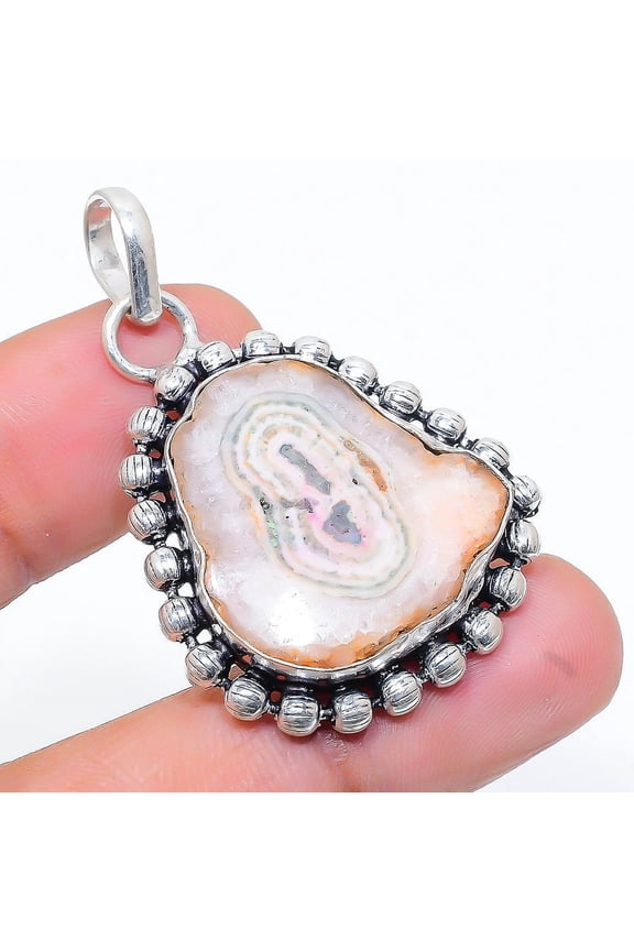 Natural Orange Solar Quartz Gemstone 925 Sterling Silver Pendant 1.81"