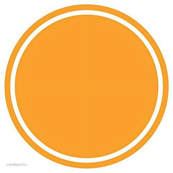 Orange Solid Color Circle Gift Labels, 40-Pack