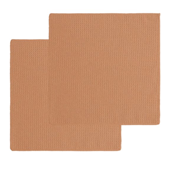 Orange Solid Color Kitchen Dish Towels for Drying Dishes Set of 2, Modern Minimalist Pure Color Waffle Weave Microfiber Hand Tea Bathroom Towels Quick Dry & Absorbent Towel 12x12