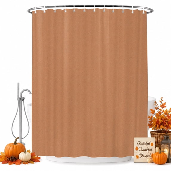 Orange Solid Color Shower Curtain Set - 72" x 78" Washable Bathtub Curtain with 12 Hooks, Modern Minimalist Pure Color Waterproof Fabric Stall Shower Curtains for Bathroom/Bathtub Décor