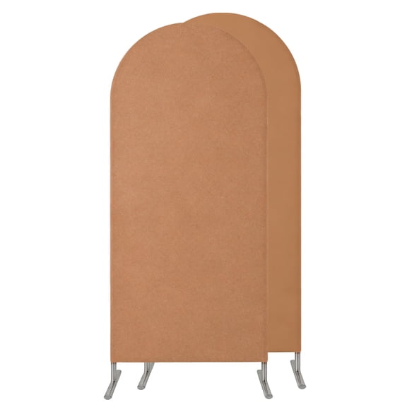 Orange Solid Color Wedding Arch Cover, Stretchy Spandex Arch Backdrop Stand Covers 6.6 FT, Modern Minimalist Pure Color Round Top Arched Backdrop Cover for Birthday Party Ceremony Baby Shower Event