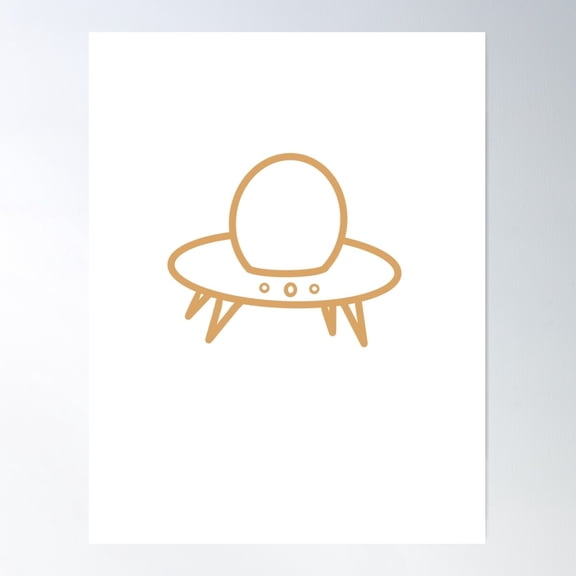 Orange Space Ship Poster Wall Art, Modern Wall Decor For Living Room Bedroom, 24x36 UNFRAMED