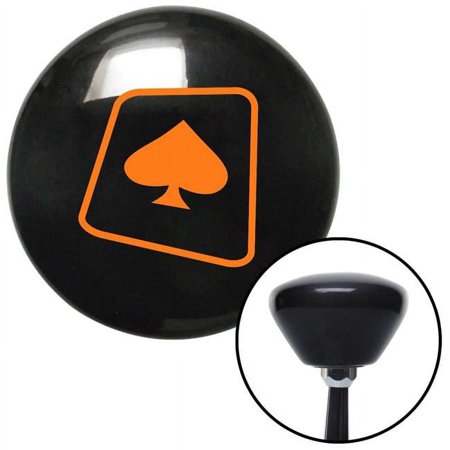 Orange Spade on a Card Black Retro Shift Knob with M16 x 1.5 Insert Shifter Auto