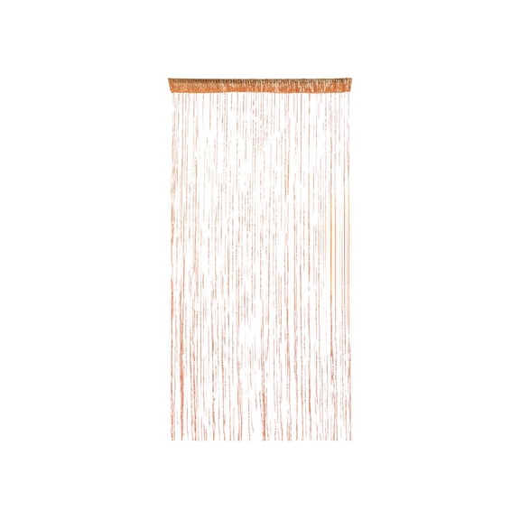 Orange Sparkle String Curtain Panel – 91x200cm Glitter Fringe Room Separator, Dreamy Backdrop for Birthday & Bridal Shower, No-Tool Setup, Polyester Blend