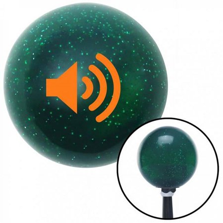 Orange Speaker on Green Metal Flake Shift Knob with M16 x 1.5 Insert Shifter Auto
