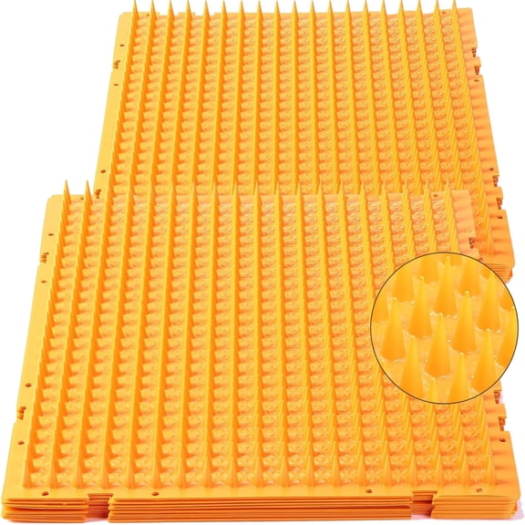 Orange Spike Pet deterrent Mats, Flexible interlocking Cat & Dog Training Pads, indoor & Outdoor Repellent Mats for Protecting Plants, Furniture, Doorways and Garden Beds