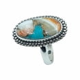 thumbnail image 1 of Orange Spiny Oyster Turquoise 925 Sterling Silver Handmade Boho Stacking Ring Gift Jewelry, 1 of 5