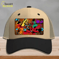 thumbnail image 1 of Orange Splatter Oil Rubbed Novelty License Plate Hat Mesh Khaki|Black, 1 of 1