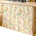 thumbnail image 1 of Orange Spring Floral Cabinet Dishwasher Hidden Curtains, Privacy Closet Door Curtain, Green Botanical Wildflower Blossoms Adhesive Dust Proof Under Sink Skirt for Bathroom Kitchen 35"x35", 1 of 8
