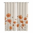 thumbnail image 1 of Orange Spring Floral Kitchen Curtains 84 Inch Length, Summer Botanical Rustic Daisy Grommet Top Bedroom Living Room Curtains, Light Filtering Cafe Curtain Drapes 2 Panels Set 84''x84'', 1 of 9