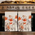 thumbnail image 1 of Orange Spring Floral Kitchen Towels Set of 4, Watercolor Farmhouse Botanical Absorbent Dish Towels for Kitchen, Microfiber Hand Towel, Quick Drying Tea Towel for Cleaning Decorative Dishcloths, 1 of 7