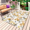 thumbnail image 1 of Orange Spring Floral Outdoor Rug for Patio/Deck/Porch, Non-Slip Large Area Rug 5 x 7 Ft, Watercolor Blooming Botanical Summer Indoor Outdoor Rugs Washable Area Rugs, Camping Rug Carpet Runner, 1 of 8