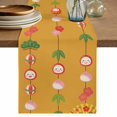 thumbnail image 1 of Orange Spring Floral Table Runner 70 Inches, Green Botanical Summer Flower Birds Bed Runner Dresser Scarves Tabletop for Indoor Outdoor Parties/Ceremony/Banquet, 13" x 70", 1 of 9