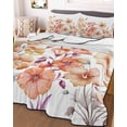 thumbnail image 1 of Orange Spring Floral Twin Size Down Alternative Comforter, Lightweight Comforter Quilt Bedding Set with Pillow Shams Summer Botanical Watercolor Flower All Seasons Bed Comforter Duvet Insert 68"x86", 1 of 7