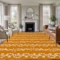 thumbnail image 1 of Orange Spring Leaves Area Rugs 8'x10', Washable Small Throw Rugs for Living Room Patio, Pastoral Botanical Striped Flowers Indoor Outdoor Rug Non-Slip Low Pile Carpet Runner Reversible Floor Mats, 1 of 8