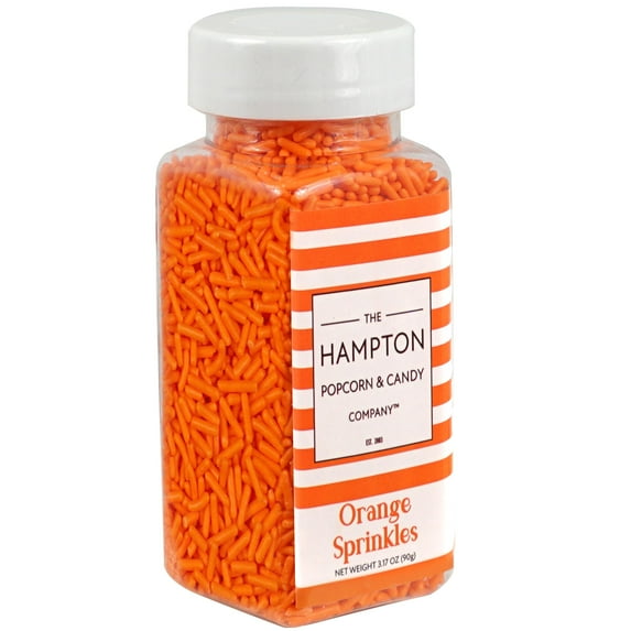 Orange Sprinkles Jimmies 3.17 oz, Sprinkles For Cake Decorating, Cake Sprinkles, Sprinkles For Baking, Ice Cream & More, The Hampton Candy Company