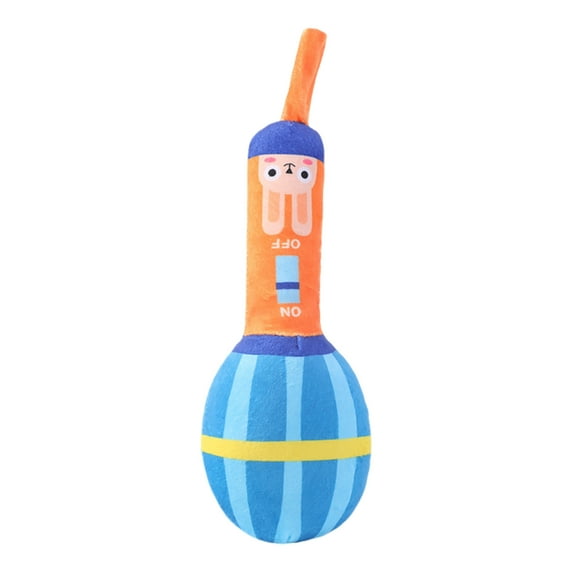 Orange Squeaky Microphone Toy, Plush Sound Chew Doll for Pets 1 Pack, Interactive Educational Play Toy for Puppy Teething & Training 8.7x3.1 Inch