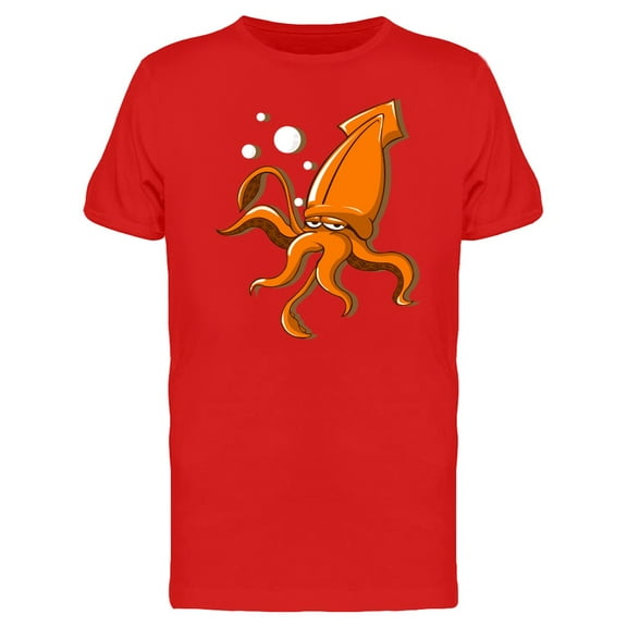 Orange Squid Cartoon Tee Men's -Image by Shutterstock