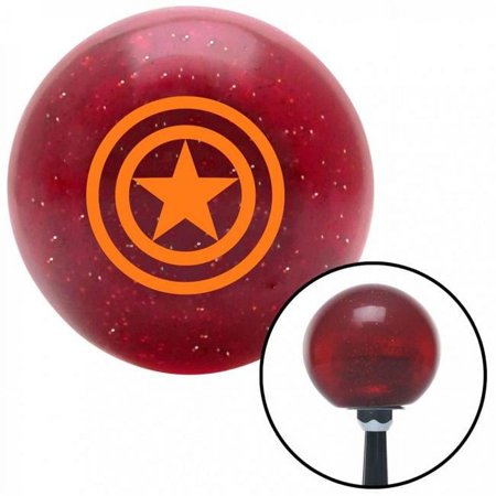 Orange Star Inside Circles Red Metal Flake Shift Knob with M16 x 1.5 Insert Shifter Brody