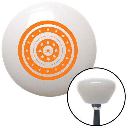 Orange Star Target White Retro Shift Knob with M16 x 1.5 Insert Shifter Auto Manual Brody