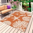 thumbnail image 1 of Orange Starfish Coastal Outdoor Rug 3x5 Ft, Non Slip Washable Area Rug, Shell Coral Summer Beach Nautical Ocean Patio Rugs Carpet Runner, Large Floor Mat for Indoor/Outdoor Deck Porch Camping, 1 of 8