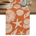 thumbnail image 1 of Orange Starfish Coastal Table Runner 72 Inches, Shell Coral Summer Beach Nautical Ocean Bed Runner Dresser Scarves Tabletop for Indoor Outdoor Parties/Ceremony/Banquet, 16" x 72", 1 of 9