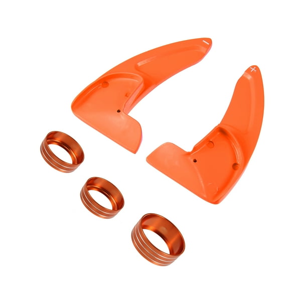 Orange Steering Wheel Shift Paddle Extension Set for AC Volume Switch Knob Cover Trim for Dodge Challenger Charger