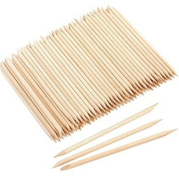 Orange Sticks for Nails 100 Pcs Wooden Double Sided Multi-Use Manicure Tool
