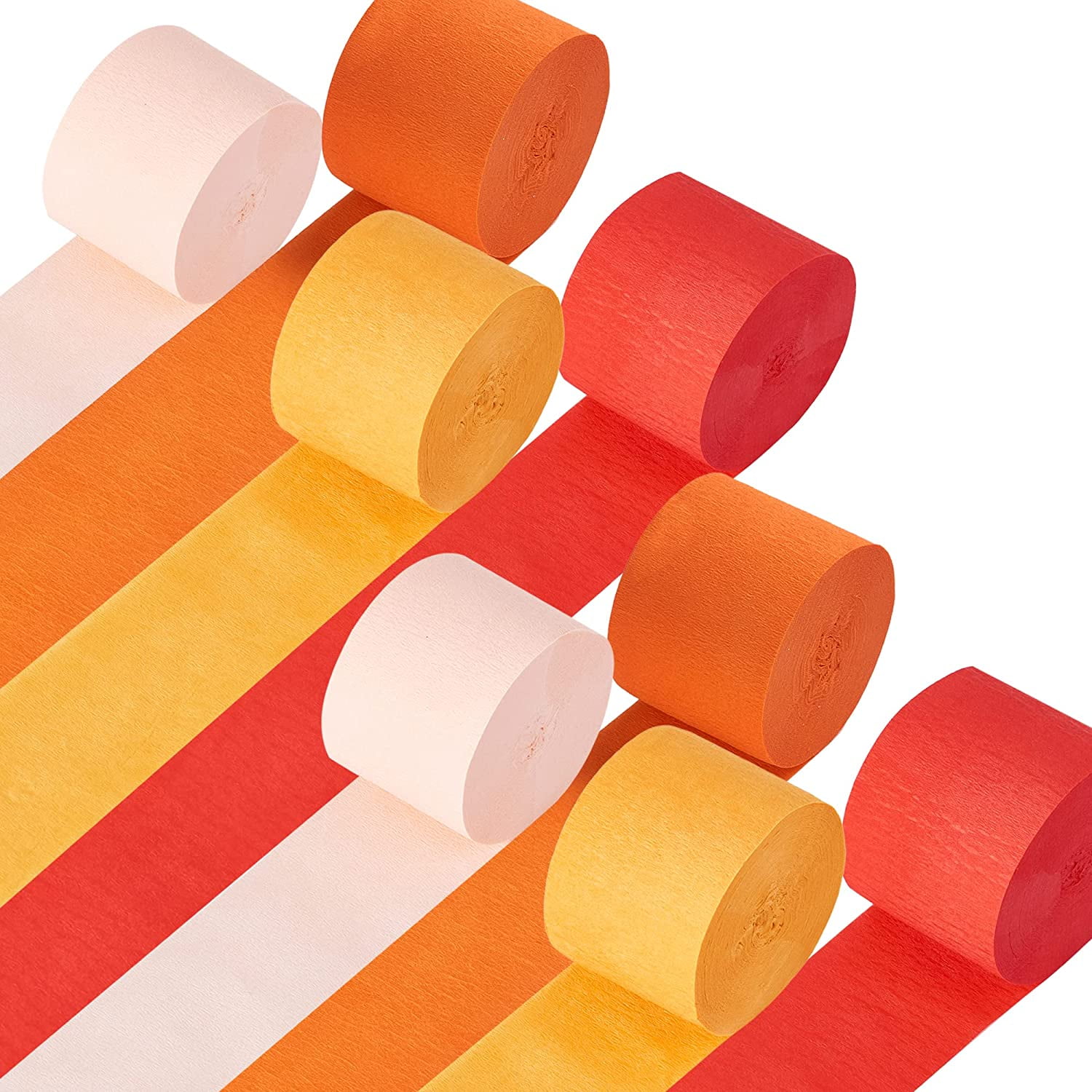 Orange Streamers Kit, 8 Rolls 656 Ft Party Streamers, Red Orange Yellow ...