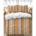 thumbnail image 1 of Orange Stripe Bedding Duvet Cover Set King Size 4 Pieces Yellow Gradient Geometric Abstract Bedding Set with Zipper Closure, 1 Comforter Cover 92x106 Inches 1 Flat Sheet & 2 Pillow Cases, 1 of 7