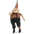 thumbnail image 1 of Orange Stripe Qwin Spooky 7 x 19 Fabric Decorative Tabletop Figurine, 1 of 1