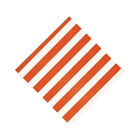 Orange Striped Beverage Napkins - Party Tableware & Printed Tableware