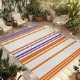 thumbnail image 1 of Orange Striped Outdoor Rug for Patio/Deck/Porch, Non-Slip Large Area Rug 6 x 9 Ft, Farmhouse Stripes Modern Abstract Art Indoor Outdoor Rugs Washable Area Rugs, Reversible Camping Rug Carpet Runner, 1 of 8
