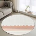thumbnail image 1 of Orange Striped Round Area Rug 3Ft Washable Small Circle Rugs for Kitchen Entryway, Abstract Modern Geometric Stripes Non-Slip Carpet Floor Mats Indoor Outdoor Carpet Runner Aesthetic Home Decor, 1 of 8