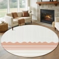 thumbnail image 1 of Orange Striped Round Area Rug 8Ft Washable Large Circle Rugs for Living Room Dorm, Abstract Modern Geometric Stripes Non-Slip Carpet Floor Mats Indoor Outdoor Carpet Runner Aesthetic Home Decor, 1 of 8