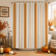 thumbnail image 1 of Orange Striped Shower Curtains for Bathroom, Modern Minimalist Stripes Farmhouse Waterproof Fabric Shower Curtain, Decorative Bathroom Curtain for Bathtub, 36"x72", No Hooks Included, 1 of 9