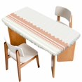 thumbnail image 1 of Orange Striped Table Cloths for 6 Foot Rectangle Tables, Abstract Modern Geometric Stripes Patio Waterproof Elastic Fitted Tablecloths, Washable Rectangular Table Cover for Camping, 1 of 8