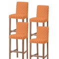 thumbnail image 1 of Orange Stripes Bar Stool Covers Set of 4, Simple Geometric Modern Monochrome Stretch Washable Bar Chair Covers with Backs, Removable Pub Counter Height Chair Cover for Kitchen Dining Room Cafe, 1 of 7