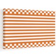 Chequerboard Border Orange Stripes Canvas Wall Art, Amber Striped Checkerboard Borders ...