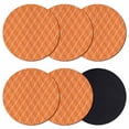 thumbnail image 1 of Orange Stripes Coasters Set of 6, Absorbent Coasters for Drinks, Simple Geometric Modern Monochrome Coaster for Desk Coffee Table Protection, Home Decor House Warming Gifts 4", 1 of 8