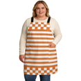 Chequerboard Border Orange Stripes Cooking Aprons for Men with 2 Pockets, 39