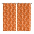 thumbnail image 1 of Orange Stripes Kitchen Curtains 63 Inch Length, Simple Geometric Modern Monochrome Grommet Top Bedroom Living Room Curtains, Light Filtering Cafe Curtain Drapes 2 Panels Set 84''x63'', 1 of 9