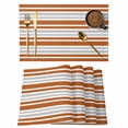 thumbnail image 1 of Orange Stripes Placemats Set of 12 Modern Minimalist Horizontal Ombre Lines Place Mats Indoor Wipeable Table Mats Washable Cloth Dining Table Placemats for Kitchen Holiday Party Home Decor 13x19 Inch, 1 of 9