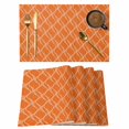 thumbnail image 1 of Orange Stripes Placemats Set of 6, Simple Geometric Modern Monochrome Placemats for Dining Table, Place Mats for Kitchen Tabletop, Waterproof Wipeable Dining Table Mats Set, 1 of 9