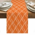 thumbnail image 1 of Orange Stripes Table Runner - 108 Inch Long, Kitchen Dining Table Runner Dresser Scarves, Simple Geometric Modern Monochrome Farmhouse Decor for Coffee Tables Wedding Party Banquet, 1 of 8