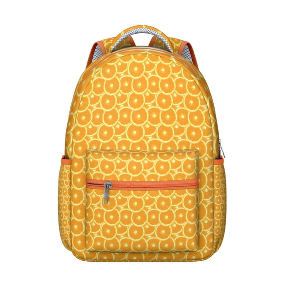 Orange Students Backpack Oranges Fruit Fresh Summer Cute Sweet School Bag with Pattern Print Design, Lightweight and Durable for Students