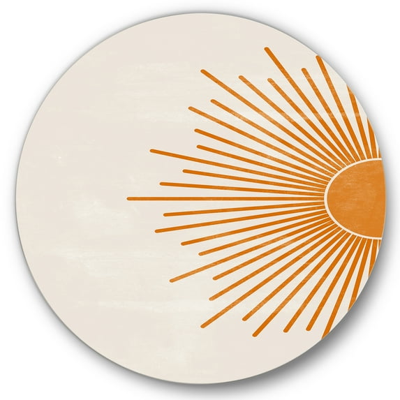 Orange Sun Print On Beige I 23 in x 23" Painting Art Prints, by Designart