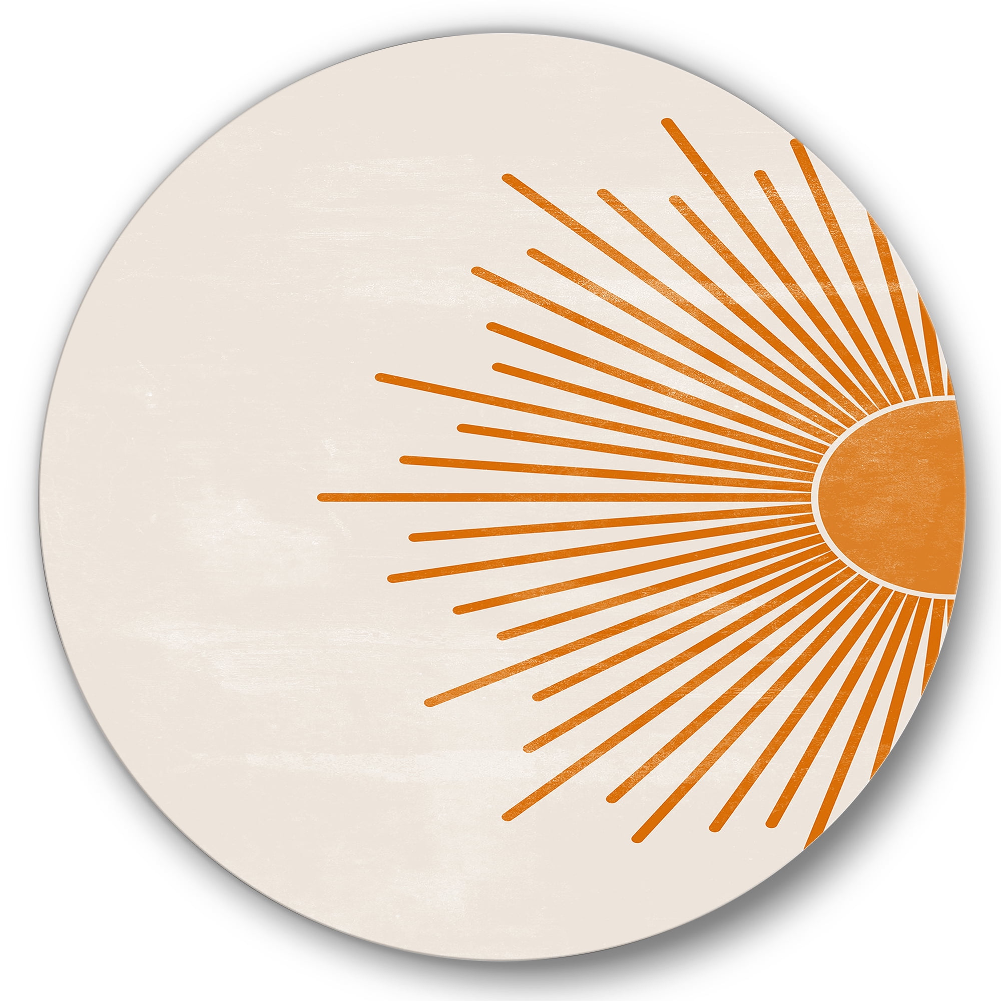 Orange Sun Print On Beige I 36 in x 36 in Painting Art Prints, by Designart